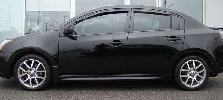 JDM Dark Smoke Vent Visors – 4pc Set For Nissan Sentra 2004-2006 4-Door Sedan (S, SE-R, Spec V) – Acrylic, Adhesive