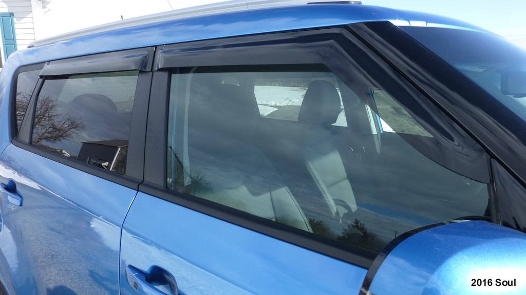 Window Visors Tape-on Rain Guards 4 Pieces GY003134 Goodyear Side Window Deflectors for Kia Soul 2014-2019 Hatchback 