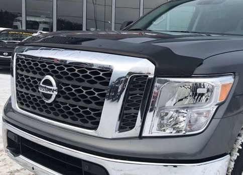 Auto Ventshade (AVS) Smoke Bug Shield Hood Deflector – For 2004-2015 Nissan Titan & Armada – HG1470SM